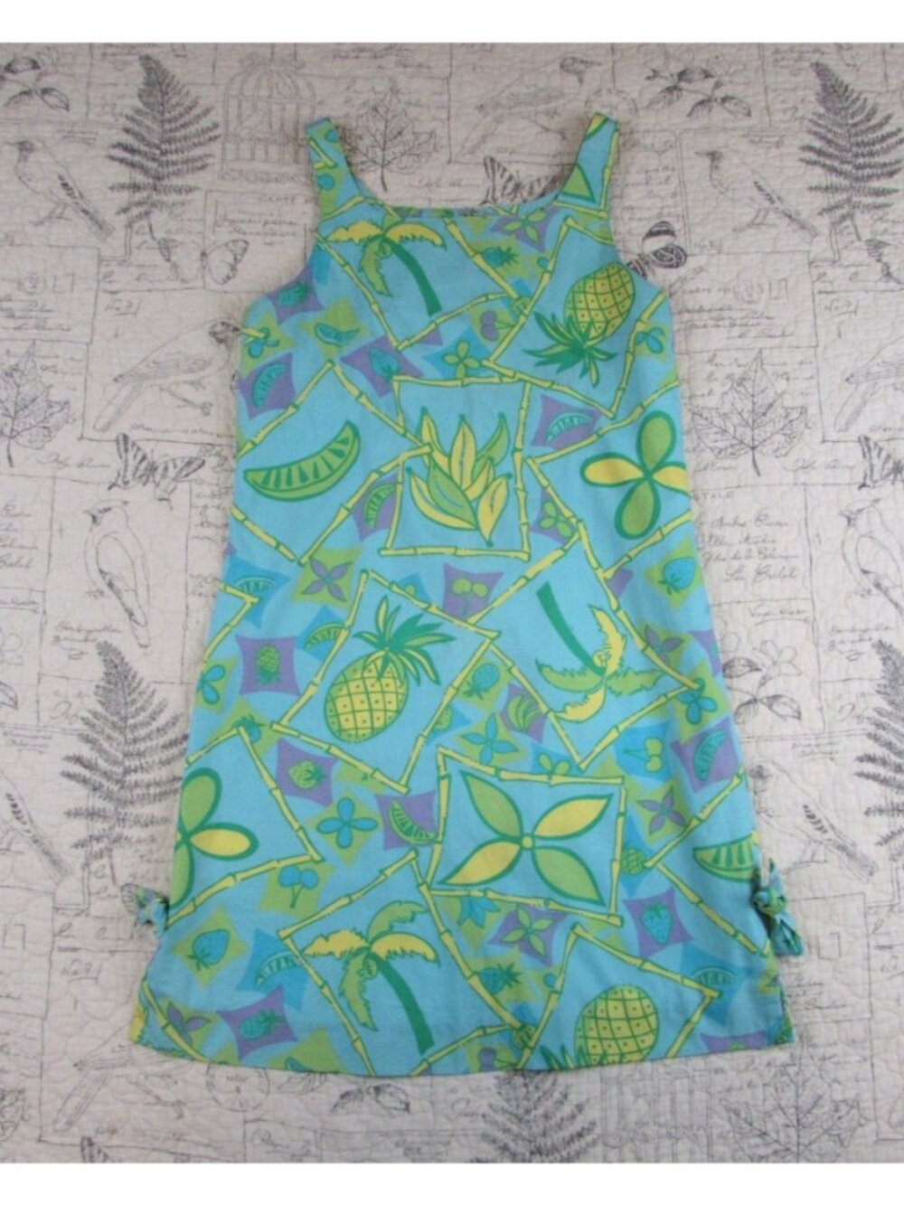 NEW RARE Vntg Lilly Pulitzer White Label Shift Dress tropical fruit bananas 16